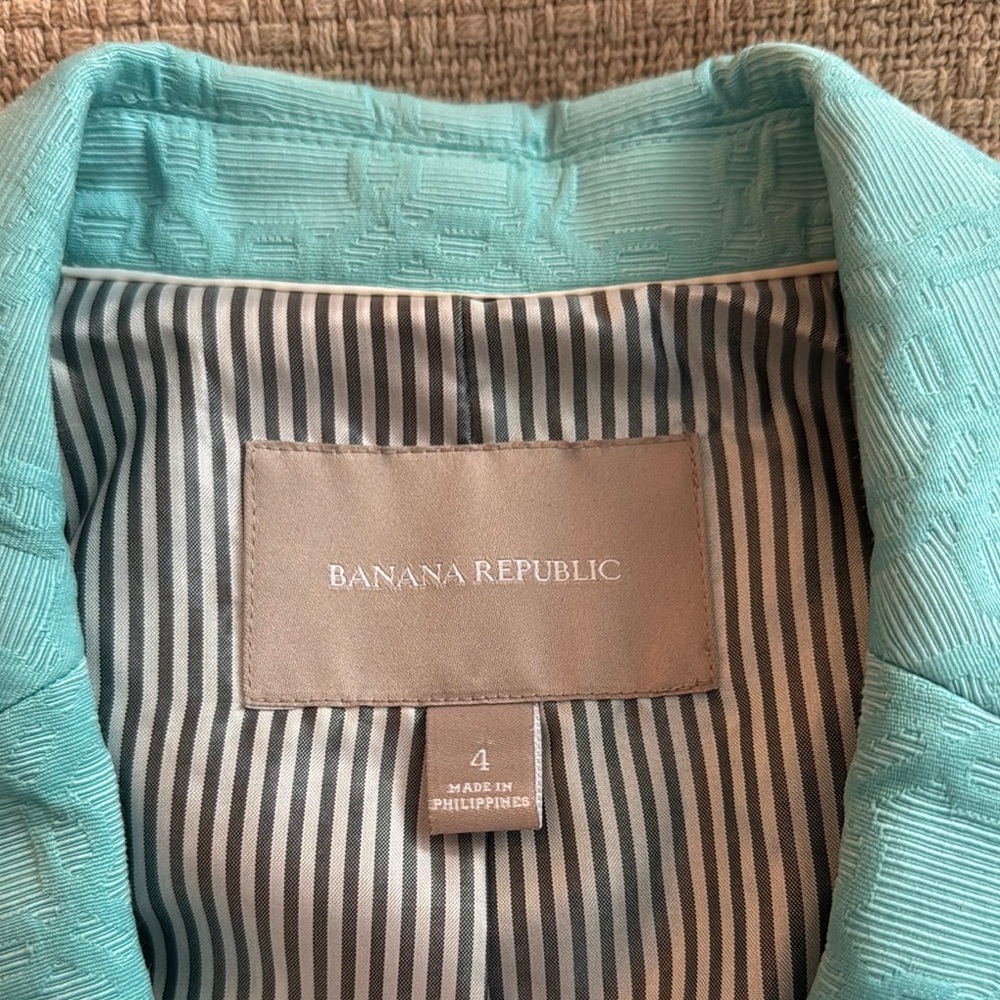 Banana Republic Aqua Blue Sport Coat with Modern Tailoring - Picture 2 of 6